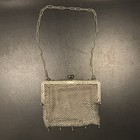 Antique German Silver Mesh Purse With Chain Handle  German Silver  1900-1940
