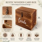 Rustic Wooden Wedding Card Box Lock 10x10x6 Inch Reception Party Gift Holder