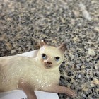 Hagen Renaker Lazy Himalayan Cat   Siamese Cat Laying Down Both Have Ear Chips