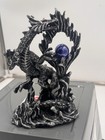 Draco Fantasy Gothic Dragon With Blue Orb Statue 8  Tall Land Of The Dragons