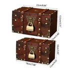 Retro Treasure Chest With Lock Vintage Wooden Storage Box Antique Style Jewelry