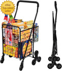 Grocery Shopping Cart With 360   Rolling Swivel Wheels Stair Climber Utility Cart