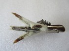 Old Vintage Sterling Silver Grouse Foot Brooch Kilt Pin Amethyst Stone