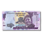 P-63 Malawi 20 Kwacha Banknote 2016 Uncirculated Pc         