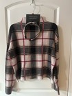 Tahari Women   s M Plaid 2-piece Sweater   Headband Set Rhinestone Nwt
