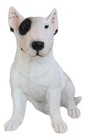 Large Lifelike Comical Bull Terrier Sitting Statue 16  L Fine Pedigree Dog Decor