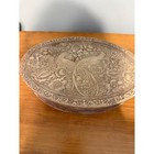 Vintage Genuine Incolay Stone 1975 Peacock Trinket Jewelry Box Pink Heavy 10 