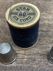 Vintage Sewing Accessories  wooden Spool Of Thread  2 Thimbles  Dritz Zipper Gli