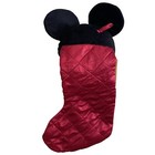 Disney Parks Store Mickey Mouse Stocking Plush Christmas Holiday Red Gold 23   