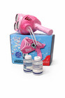 Pink Space Bubble Gun Toy W  Lights     Triple Rotating Bubble Blower     Kids Outdo