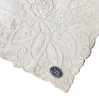 Vintage Lace Embroidered Linen Ivory Bridal Handkerchief Made In Austria