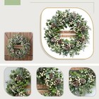  22 Inch Christmas Wreath For Front Door  Xmas Wreath With Lamb White Berry