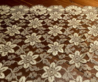 Elegant Floral Lace Scarf Table Dresser Scarf Runner Fringed Vintage 20  X 71 