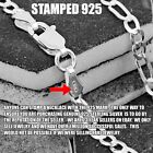 Guaranteed 925 Sterling Silver 7  8  9  10  11  12  Figaro Bracelet-anklet 3mm