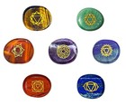 Chakra Stones  Engraved Symbols - Reiki Healing - Polished