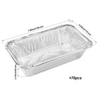 Mahiong 70 Pack Aluminum Pans Clear Lids Disposable Takeout Loaf Pan Foil Food