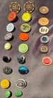 Vintage Lot Of 24 Small Buttons Celluloid Bakelite Wood Metal Art Deco 40s 50s  