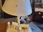 Vintage Nursery Child s Wooden Lamp Train 
