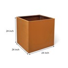 24-inch Cube Corten Steel Planter Metal Planter Box Garden Planter For Tree Yard