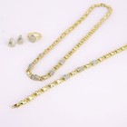 4 Piece Set Necklace Bracelet Ring Earrings Set - Gold Plated 14k