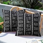  Set Of 2 Outdoor Waterproof Throw Pillow Covers 18  X 18   pack Of 2  Black