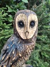 Chainsaw Carved Barn Owl Wood Carving Art Rustic Home Decor Statue Sculpture
