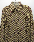 Vintage Sears Kings Road Shirt Men Medium Brown 70s Leisure Disco Mod Polka Dots