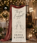 Personalized Engagement Party Banner Custom Couple Welcome Sign Decor