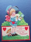 Vintage German Mechanical Valentine Make Up Dog Mirror  all Puffed Up  Card