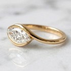 2ct Marquise Lab Created Diamond Engagement Women s Ring 14k Yellow Gold Plated