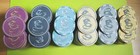 Vintage Lucky Dragon  6  Sets Of  25  Colorful Ceramic Poker Chips