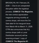 Comics  The Magazine  1  great Cover  Nick Dragotta rico Renzi Presale 03 11