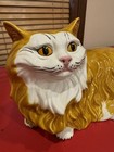 Vintage 1970   s Ceramic 16  Long Brown White Persian Cat Statue Life Size Feline