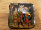 Unique Small Fedoskino Russian Vintage Lacquer Signed Hand Painted Box 2 5  Coa