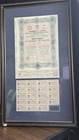 1908 Imperial Russia St Petersburg 5  Loan Bond Coupons Framed 31x18