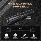 4ft Barbell Weightlifting Bar 500lb Home Gym Strength Training Bar Fit 2  Plates