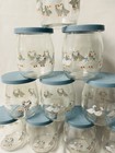 10 Vintage Country Goose Spice Jars Blue Made In France
