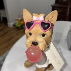 Rachel Zoe Yorkie Yorkshire Terrier Dog Puppy Figurine Bubble Gum Pink Love 11 5