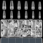 600 Pcs Long Coffin Fake Gel Nail Tips Full Cover Clear Acrylic False Balleri   