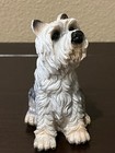 Darling White   Black Terrier Dog Figurine Resin Sculpture 4 25  