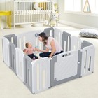 14 Panels Baby Safety Playpen Kids Safety Activity Play Center W  Drawing Board