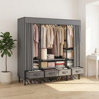 Portable Fabric Wardrobe Closet Metal Frame Bedroom Storage Cabinet Organizer