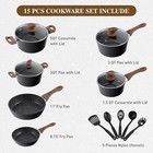 15 Pieces Induction Pots And Pans Set Nonstick Granite Stone Coated Cookware Set