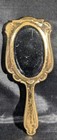 Gold Tone Hidden Cosmetic Compact  Mirror  Screen  Pad  Hinged Pre Wwii Germany 