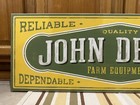 John Deere Sign Wood Farm Equipment Barn Tools Tractor Feed Vintage Style Sign