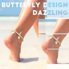 6 Pcs Ankle Bracelets For Women Christmas Rhinestone Stretch Anklet Heart Ankle