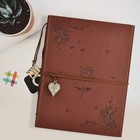 Leather Photo Album Scrapbook 10 8 x8 6  60 Refillable Pages Rose Brown