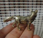 Solid Brass Fox Figurine Handmade Miniature Statue Home Ornament