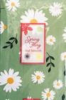 White Flowers On Green Var Size Vinyl Flannel Back Tablecloth Multicolor Elrene