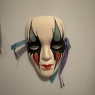 Lot Of 14 Decorative Ceramic Wall Masks Mini Colorful Ribbons